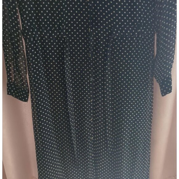 Sezane black white polka dots silk midi dress 36 US 4 - Picture 3 of 5